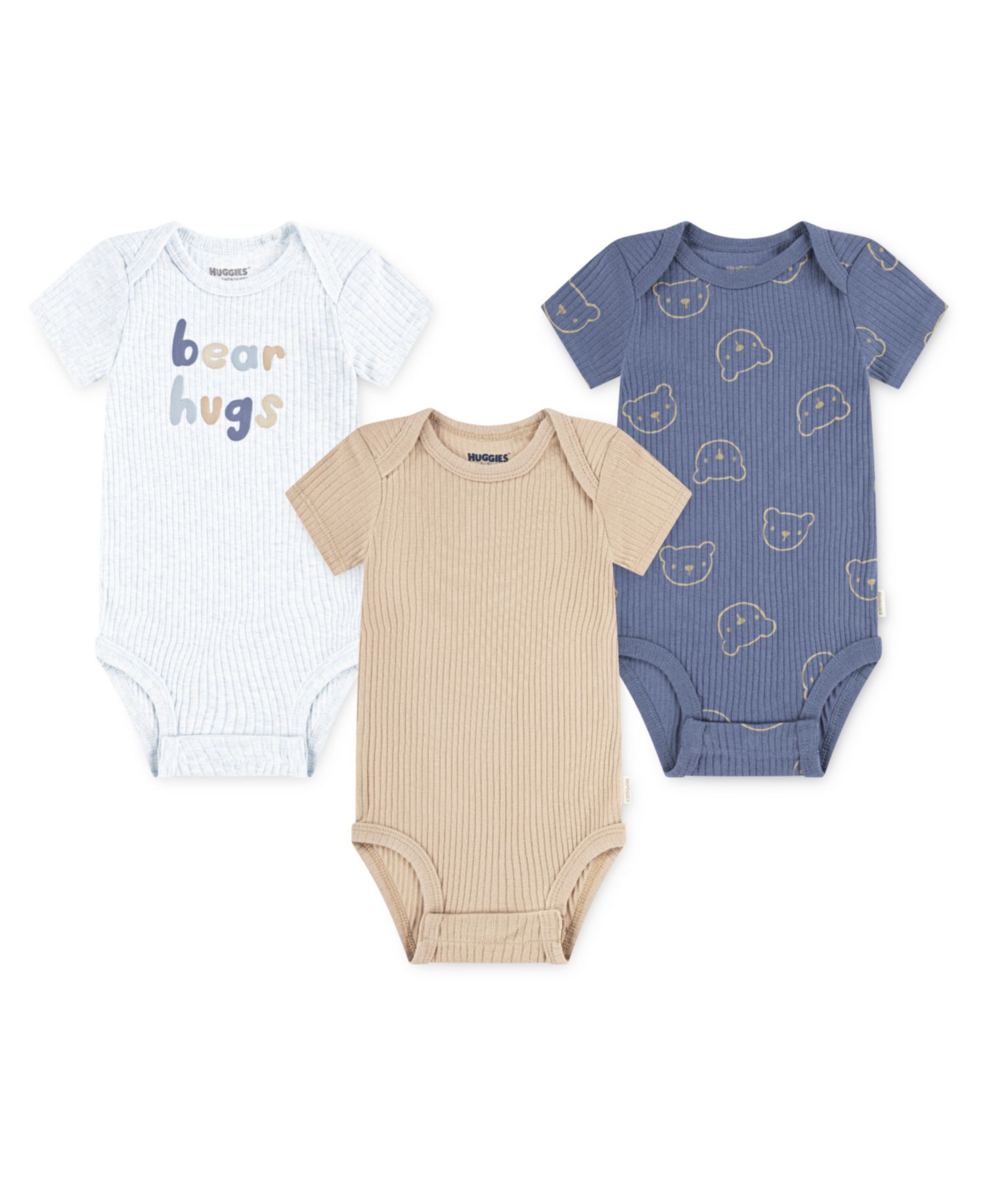 Baby Boys' Short-Sleeve Bodysuits, 3-Pack Set