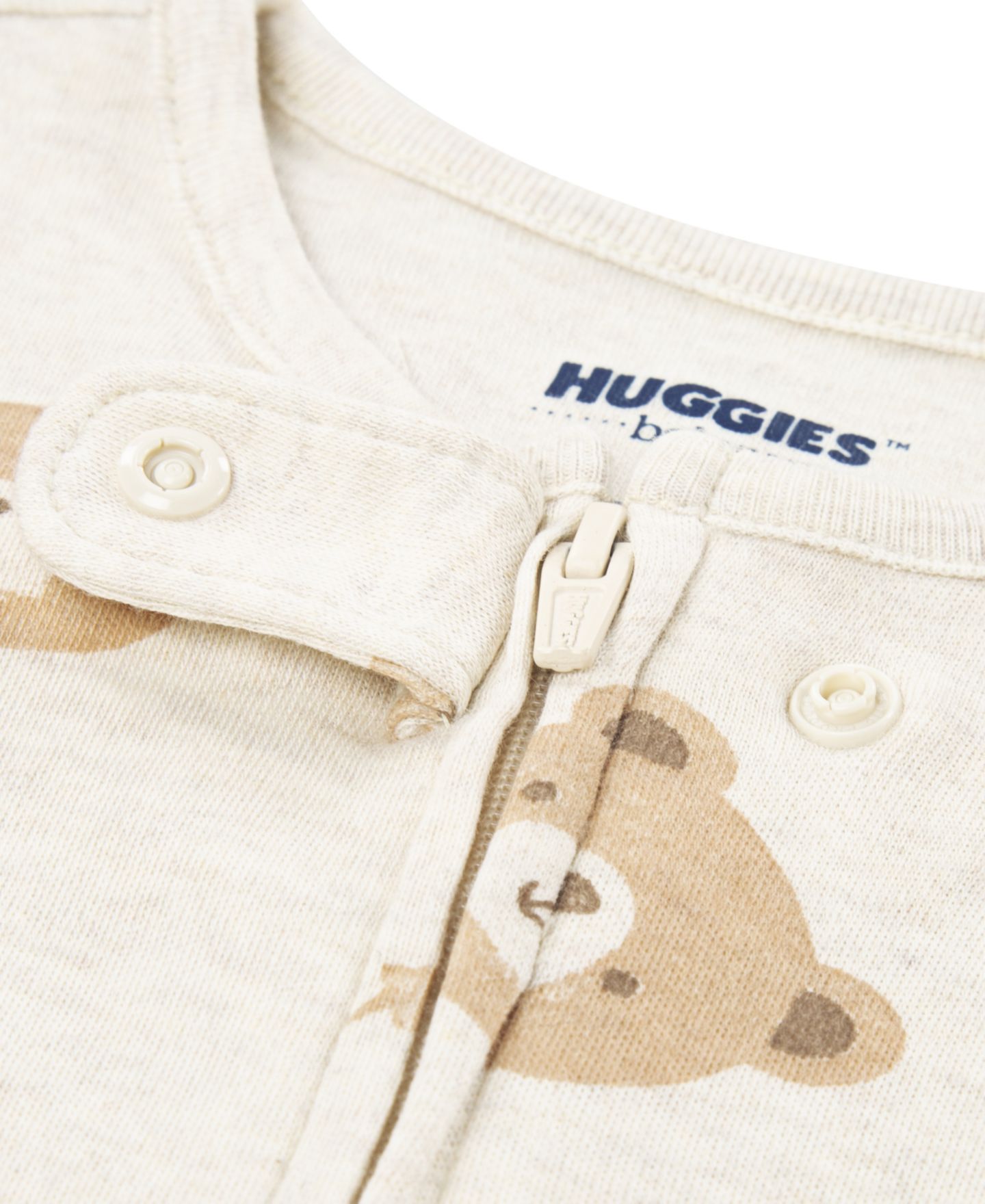 Детский комбинезон с ножками Huggies с принтом, для мальчика, цвет: Песочный меланжевый — фото 4