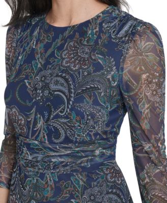 Women's 3/4 Sleeve Ruched Dress