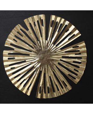 3-Piece Modern Black & Gold Abstract Metal Wall Art Set, Contemporary Home Decor
