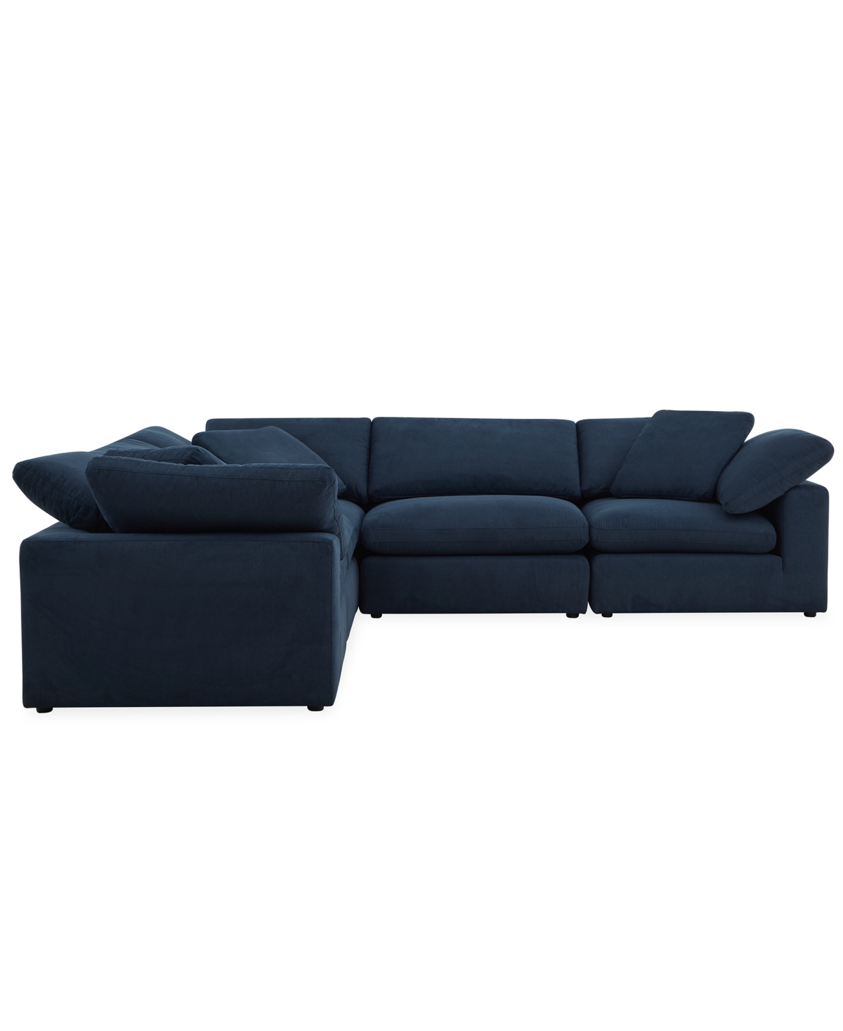 Macy's Fog 5-pc Fabric L Sectional In Blue