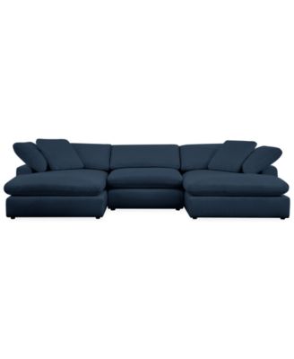 Fog 3-Pc. Fabric Double Chaise Sectional Sofa Set