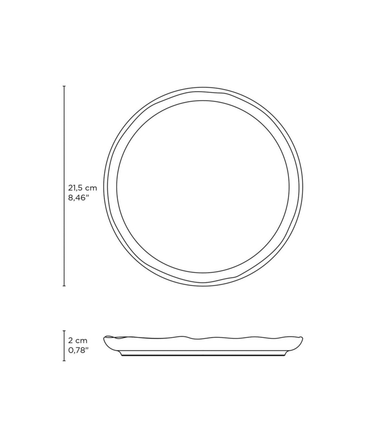 Porto Brasil Stoneware Linhas Dessert Plates, Set Of 6 In Gray
