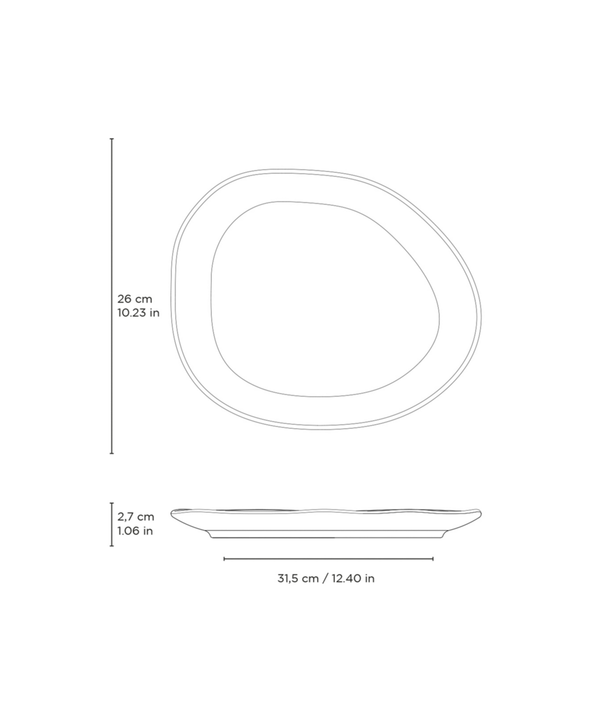 Porto Brasil Stoneware Oval Dinner Plates, Set Of 6 In Blue
