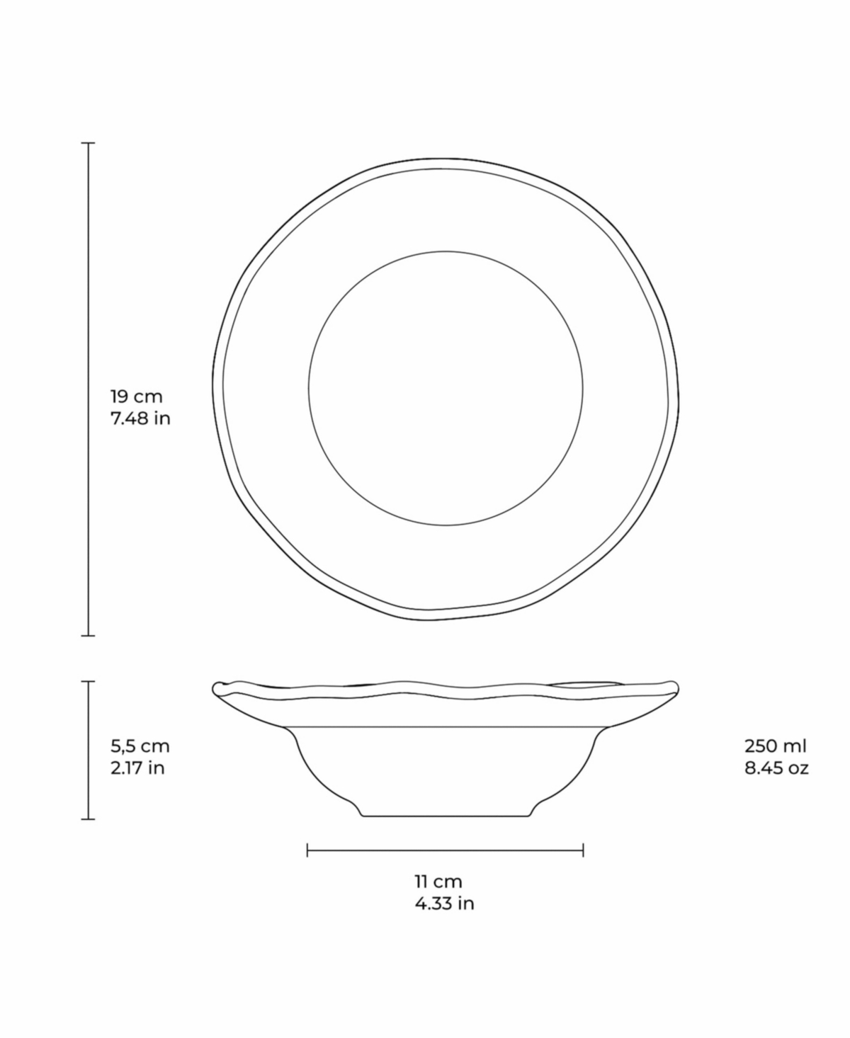 Porto Brasil Stoneware Deep Rim Dessert Plates, Set Of 4 In White