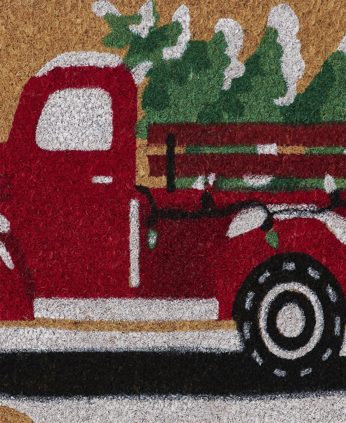 Vcny Home Christmas Truck Outdoor Coir Doormat, 18" x 30"