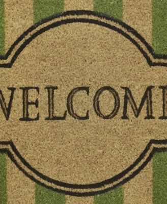 Welcome Stripe Coir Outdoor Doormat, 18&amp;quot; x 30&amp;quot;