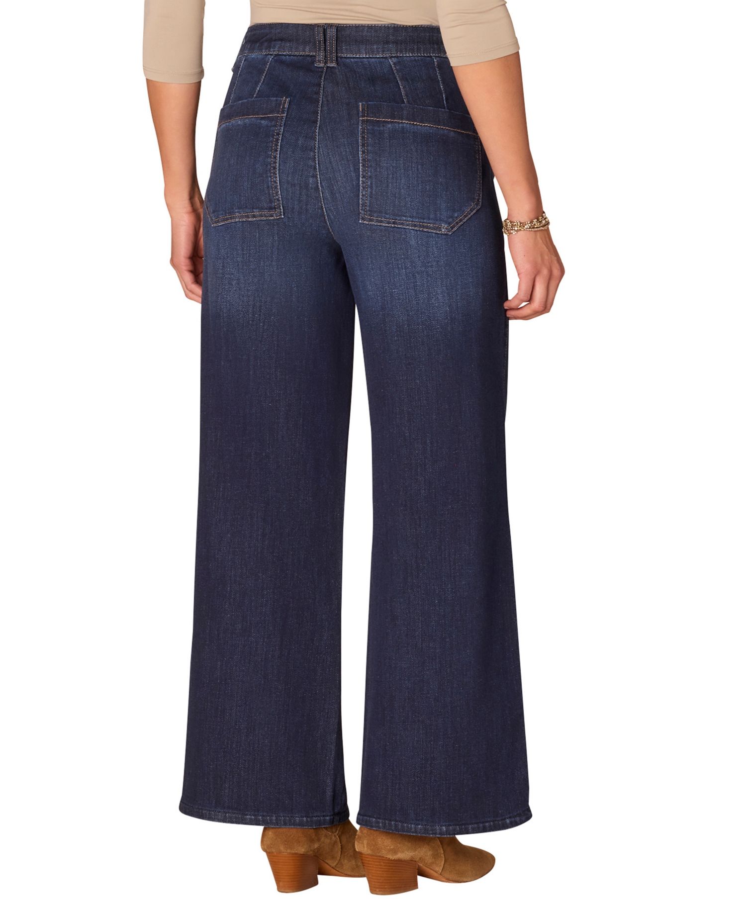 Women's "Ab" Solution 30/24" Skyrise Tulip-Hem Wide-Leg Jeans