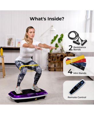 Whole Body Vibration Plate Exercise Machine with Loop Bands - Fitness Platform for Home Workouts & Training