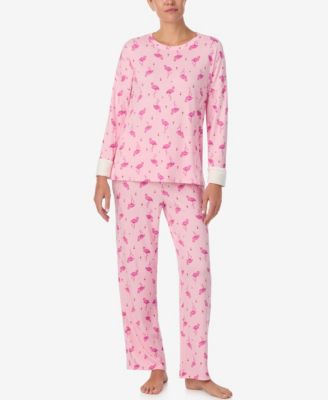 Women's Printed Round Neck Top and Pants Pajama Set
