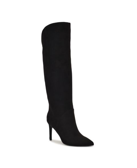 Женские ботинки Nine West Razla Tall Stiletto Dress Boots, Regular & Wide Calf, цвет: Чёрный
