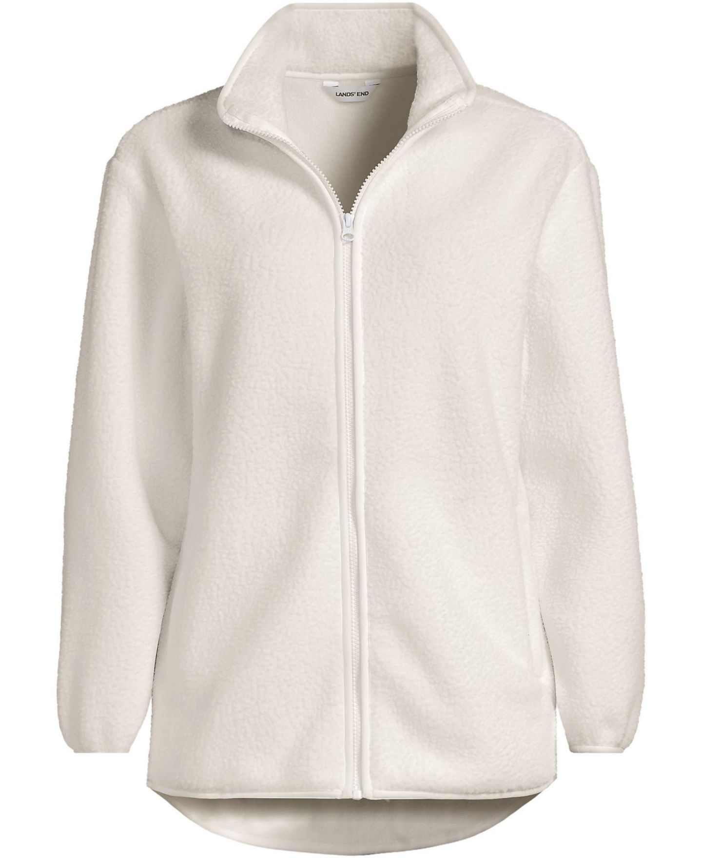 Женская куртка Lands' End Petite Cozy High Pile Full Zip Fleece, цвет: Слоновая кость — фото 3
