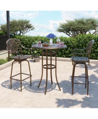 2 - Person Cast Aluminum Round Outdoor Dining Set Patio Bar Set