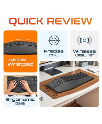 KB250 Ergonomic Wireless Rechargeable Keyboard with Wrist Rest Pad