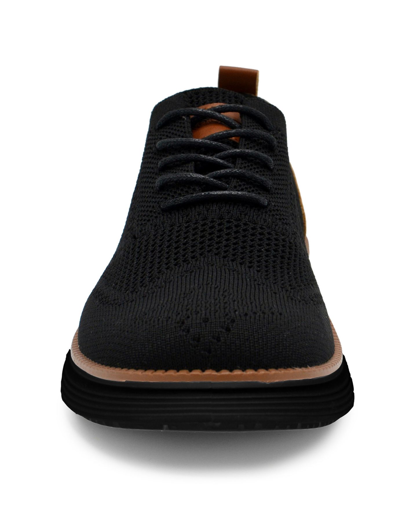Обувь Akademiks Men's Olney Wingtip Knit Oxford Shoes, цвет: Чёрный — фото 4