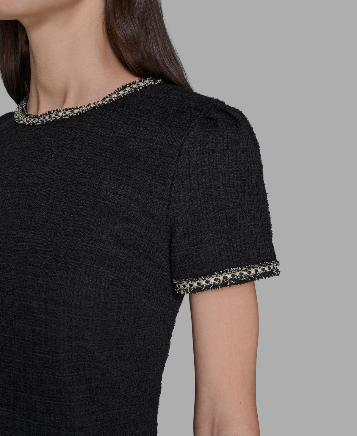 Karl Lagerfeld Paris Women's Short Sleeves Knit Shift Dress