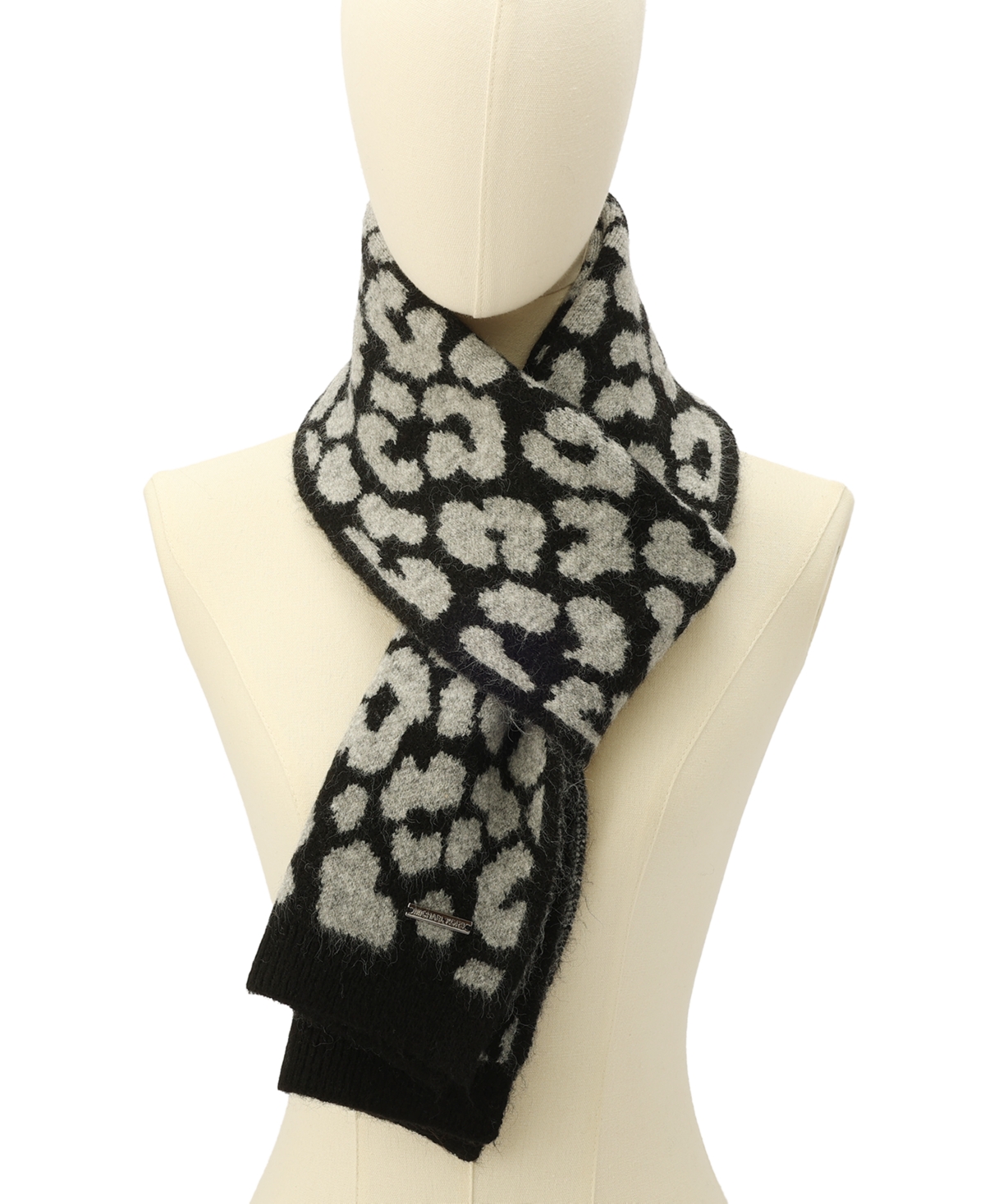 Michael Kors Michael  Women's Leopard Scarf In Black