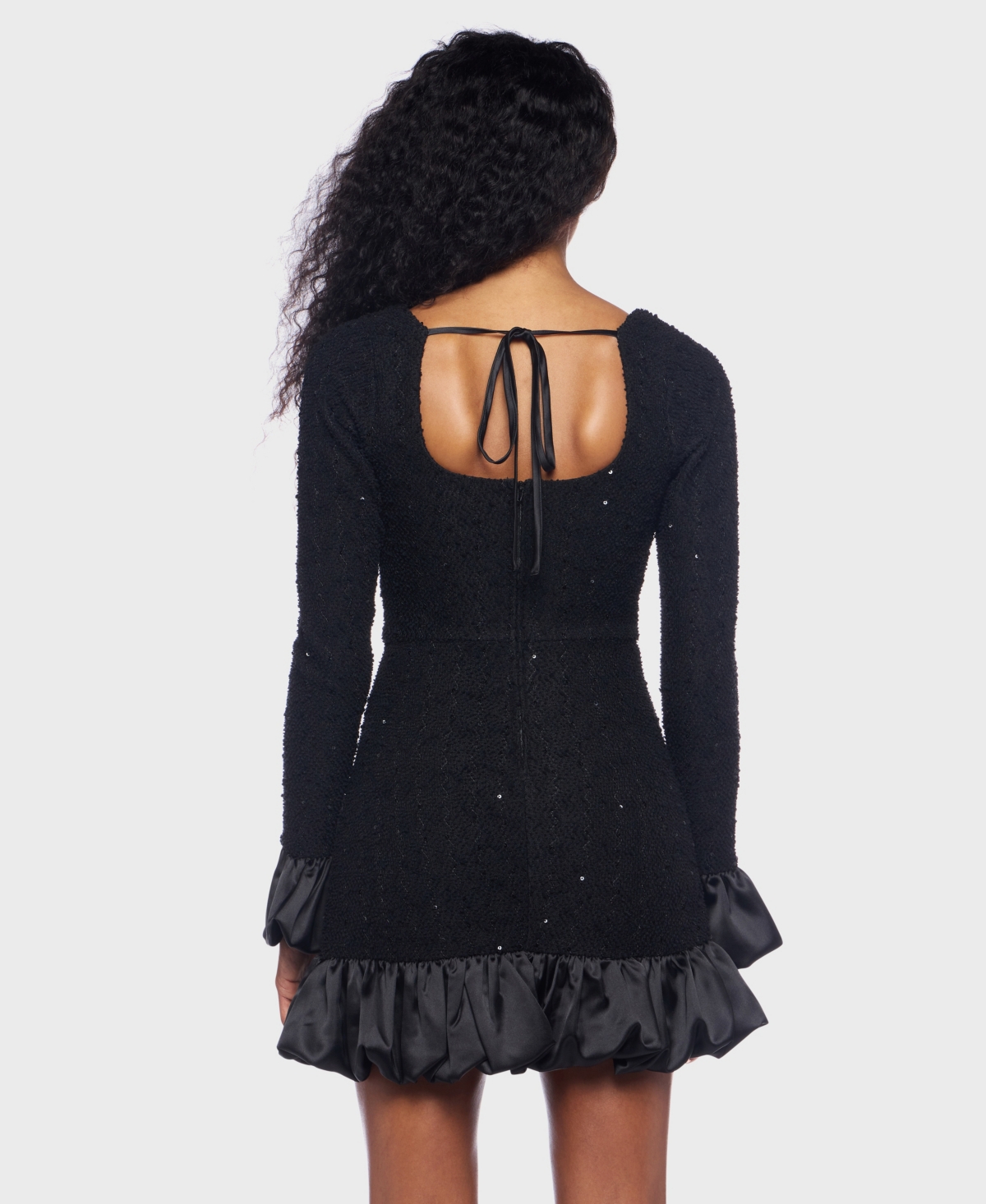 Alex & Sophia Women's Sequin Long Sleeve Dress In Black