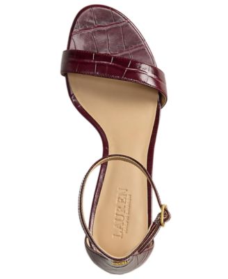 Women's Allie Mid-Heel Crocodile-Embossed Sandals