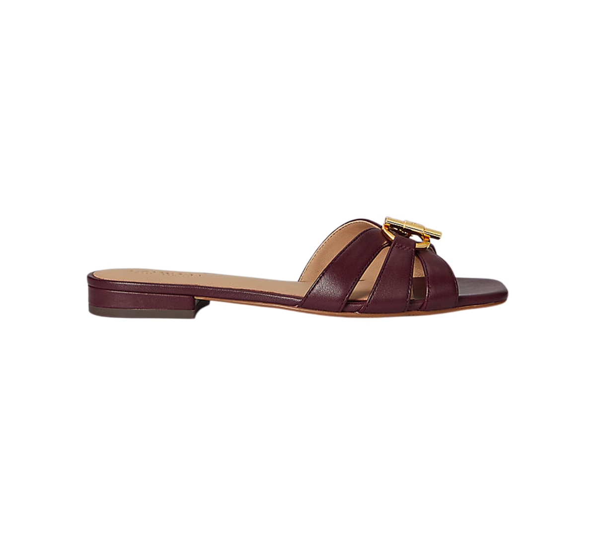Ralph Lauren Blaike Women's Slip On Slide Sandal In Burgundy