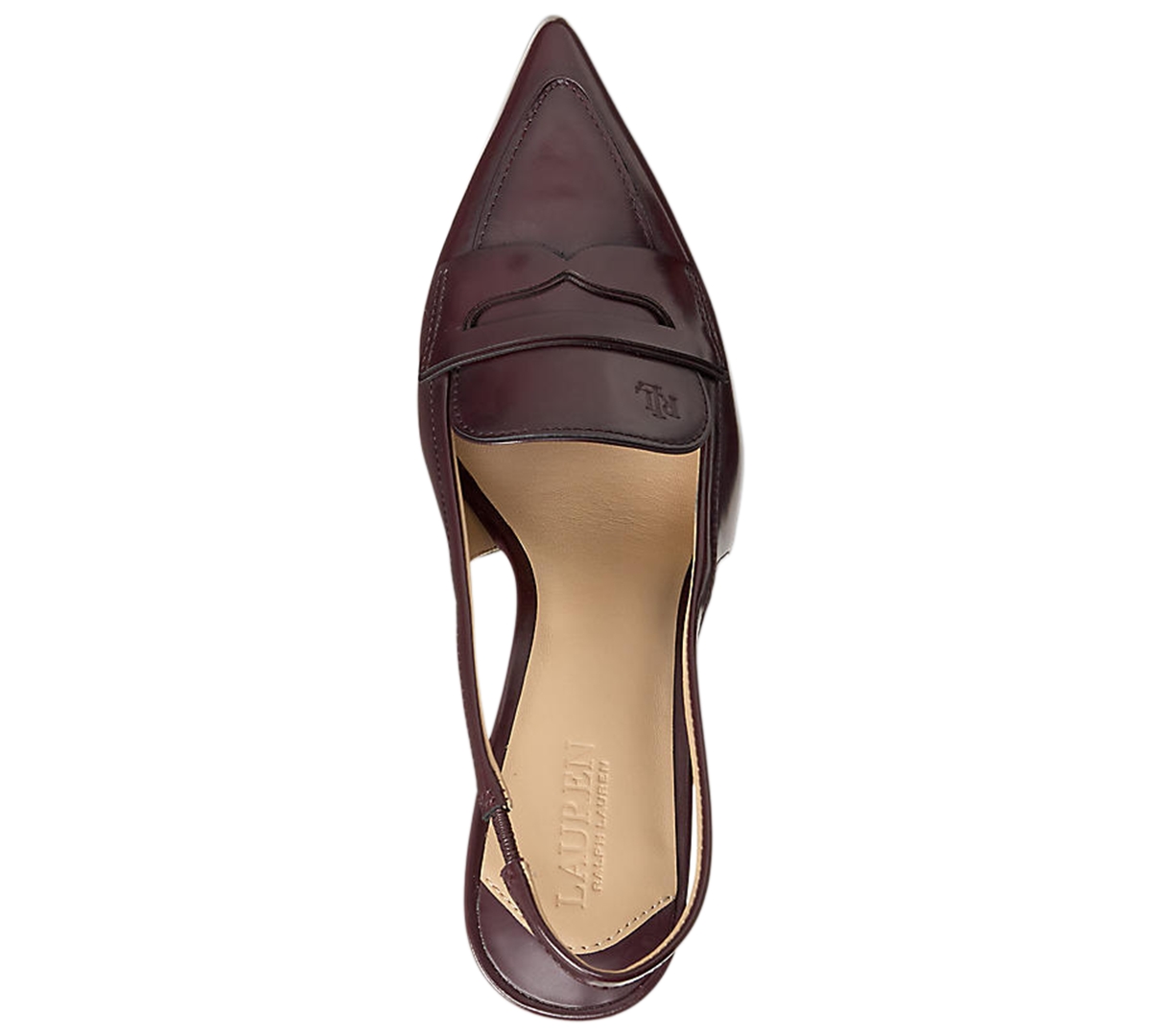 Ralph Lauren Women's Khloe Leather Slingback Loafer Pump In Burgundy
