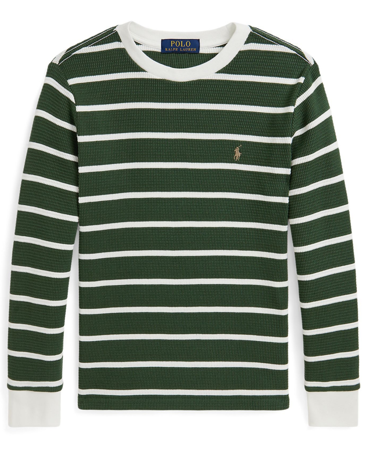 Polo Ralph Lauren Big Boys Striped Waffle Cotton Long-Sleeve Tee