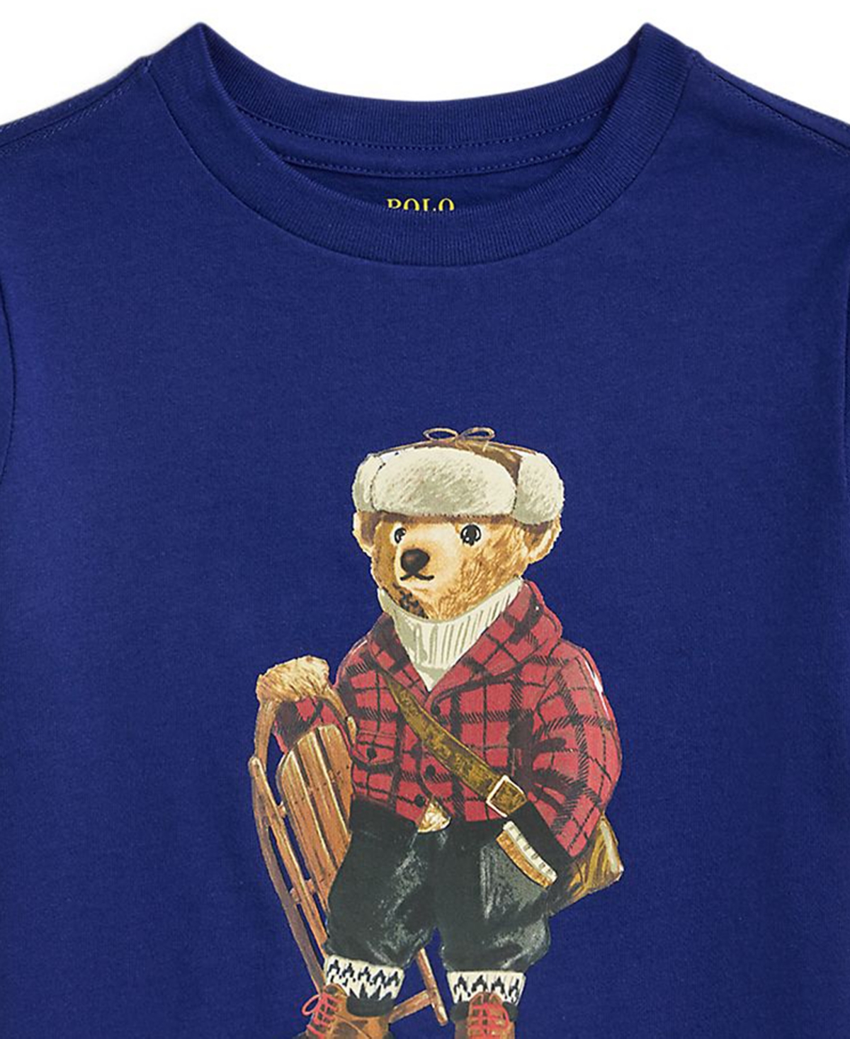 Polo Ralph Lauren Boys' Polo Bear Crewneck Cotton-jersey T-shirt Hol25 Bear Fall Royal Xl In Blue