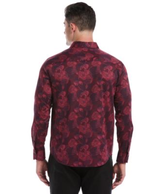 Men's Long-Sleeve Floral Print Shirt