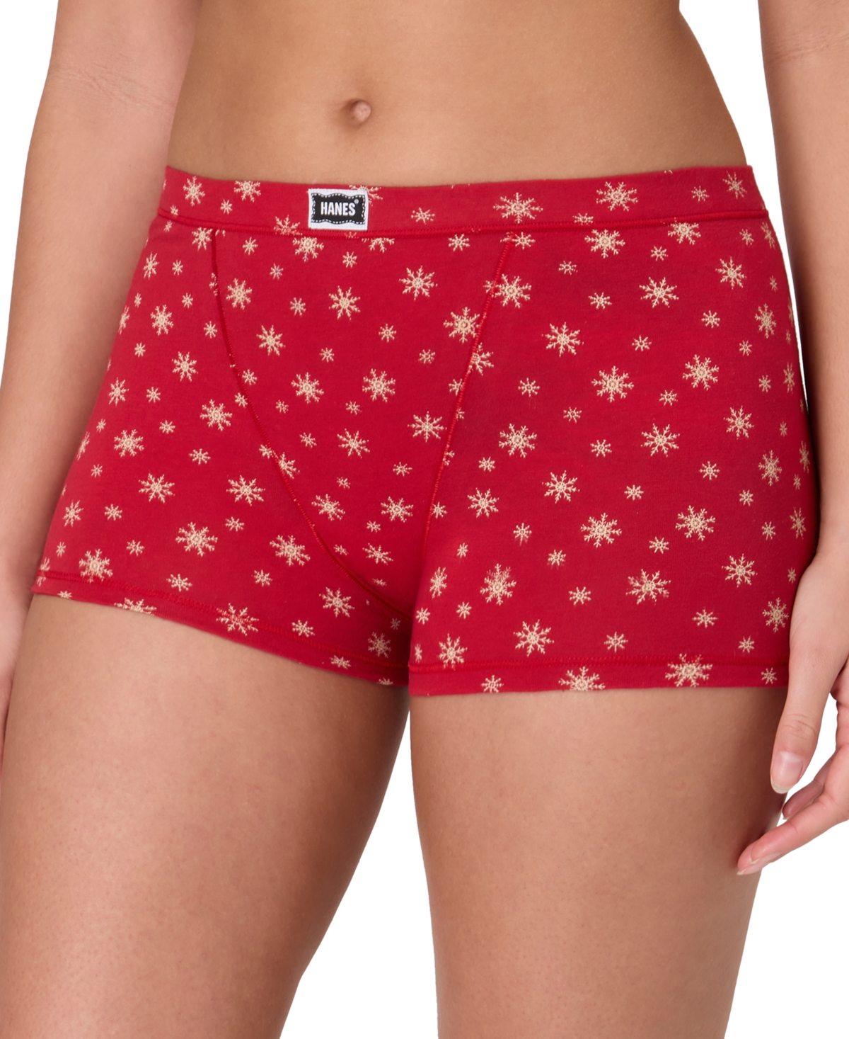Hanes Women's 4-piece Boxer Brief Underwear Assorted Bonus Pack In Red