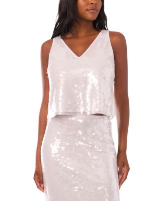 1.STATE - Women's Sleeveless Embellished Sequin Top