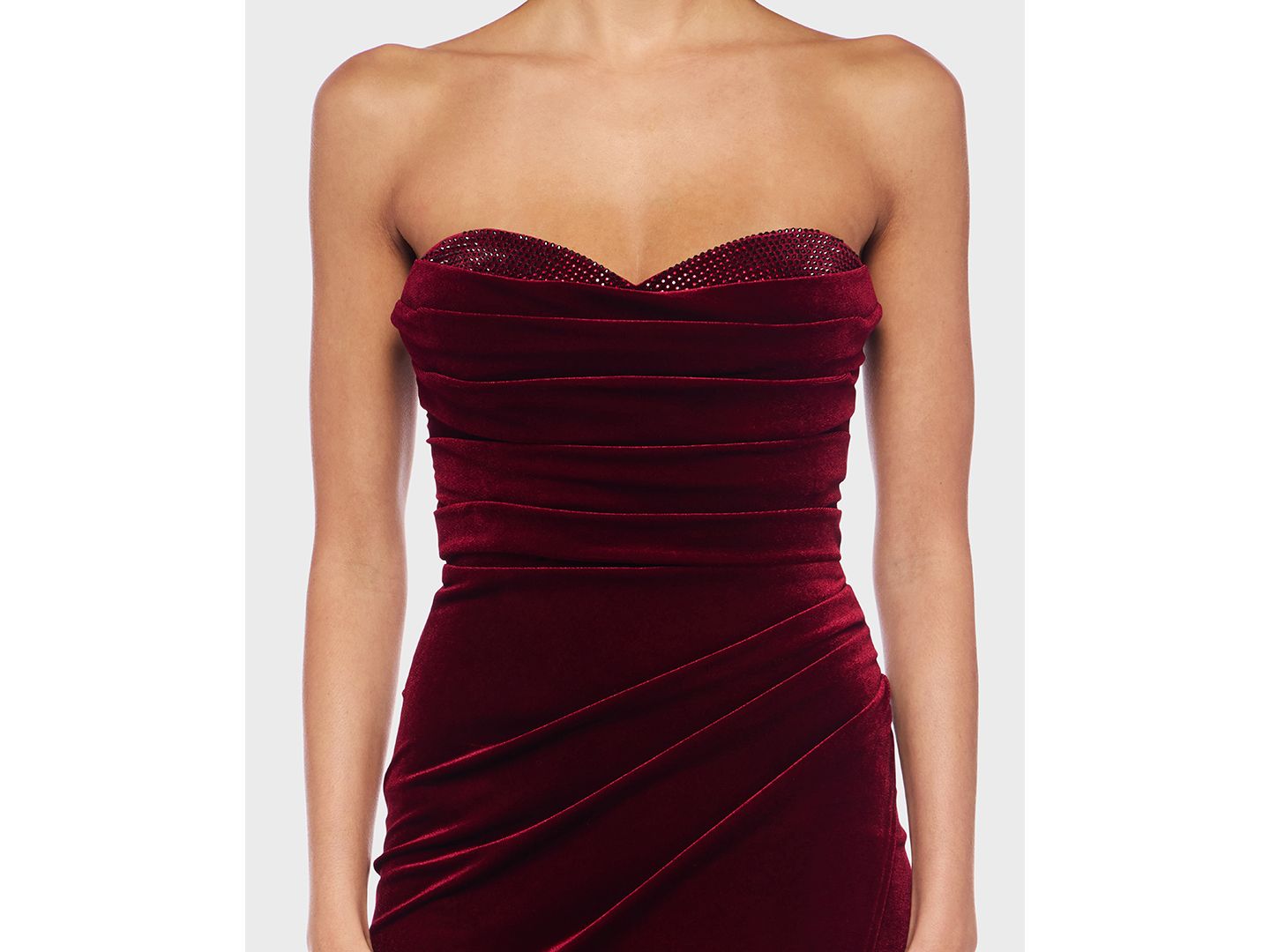 Женское платье Alex & Sophia Junior's Velvet Strapless Sweetheart Neck, цвет: Винный — фото 2