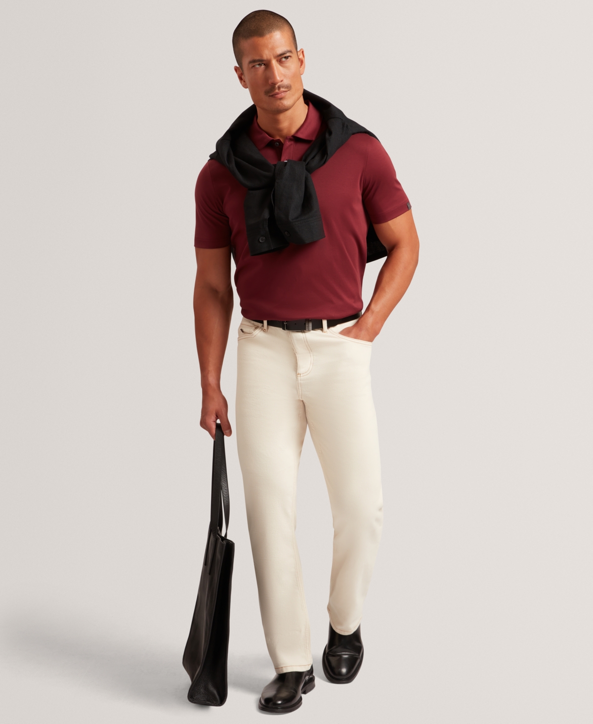 Ted Baker Men's Regular Fit Soft Touch Polo Shirt In Burgundy