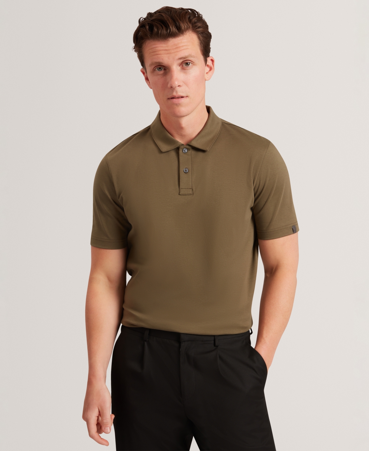 Ted Baker Connall Cotton Polo In Brown