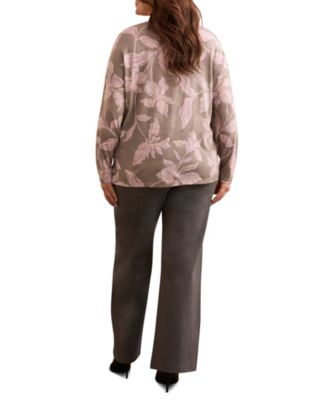 Plus Size Fuzzy Soft V-Neck Knit Top