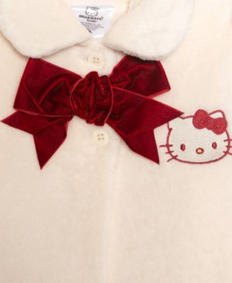 Girls 2T-6X Front Button Collar Plush Jacket