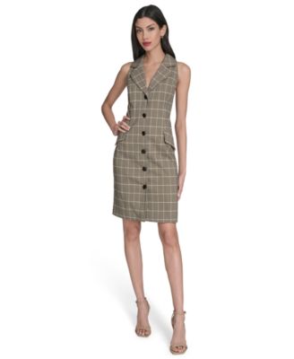 Vince Camuto - Women's Novelty Woven Collar Dress