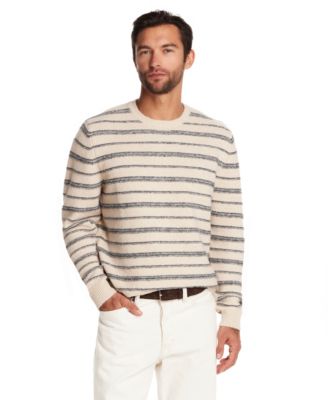 Men's Fuzzy Striped Crewneck Sweater