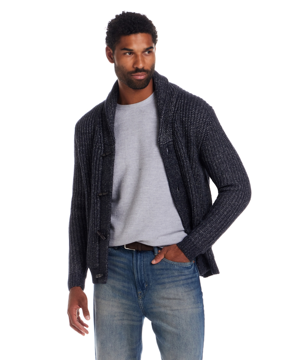 Weatherproof Vintage Men's Mixy Shawl Collar Cardigan Sweater