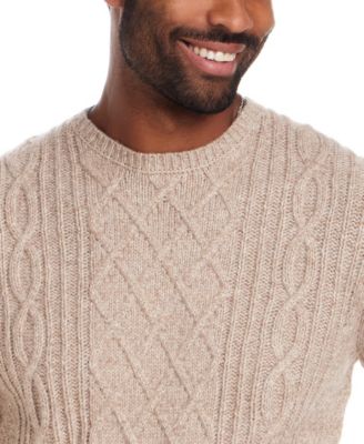 Men's Alpaca Blend Mixy Cable Knit Crew Neck Sweater