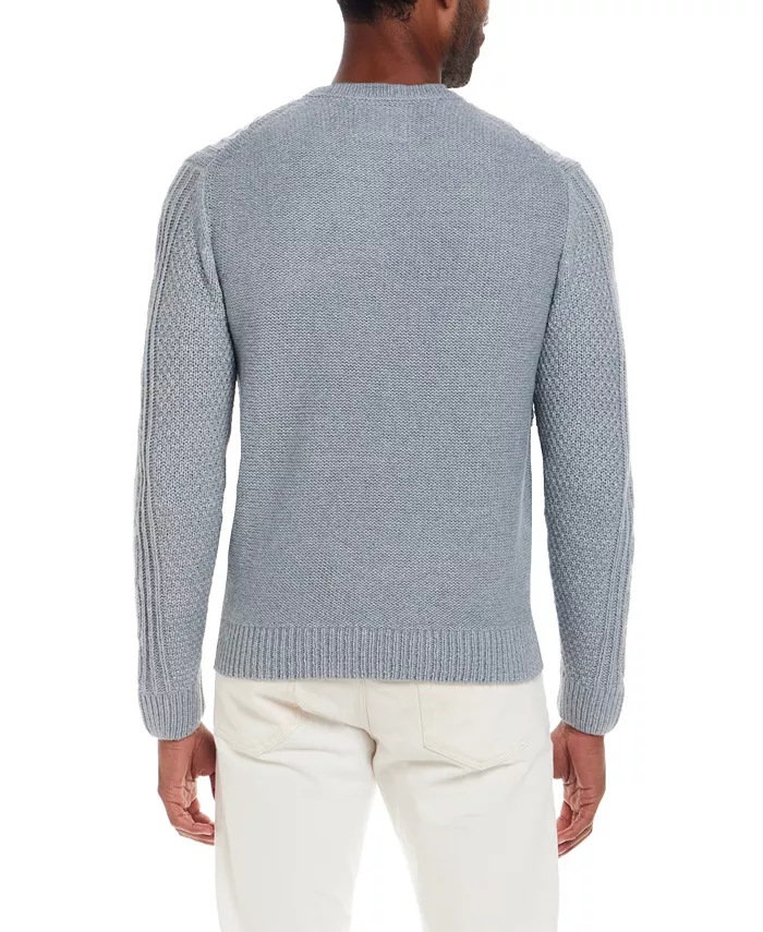 Men's Alpaca Blend Mixy Cable Knit Crew Neck Sweater - thumbnail 4