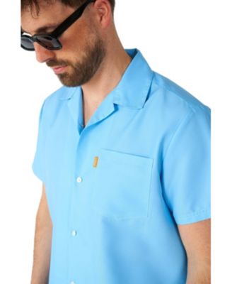 Men's Summer Set - 2 Piece Beach Wear set - Light Cool Blue - Matching Shirt and Shorts