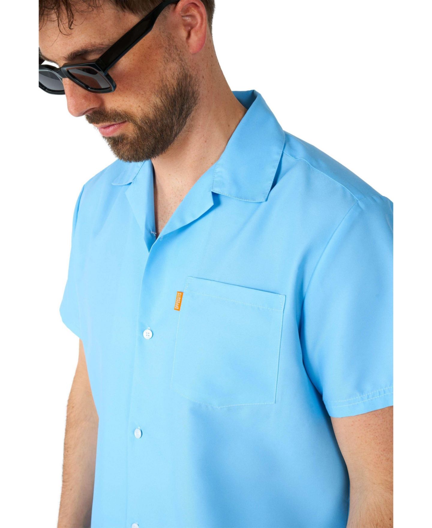 Мужской комплект OppoSuits Summer Set - 2 Piece Beach Wear set - Light Cool Blue - Matching Shirt and Shorts, цвет: Синий — фото 7