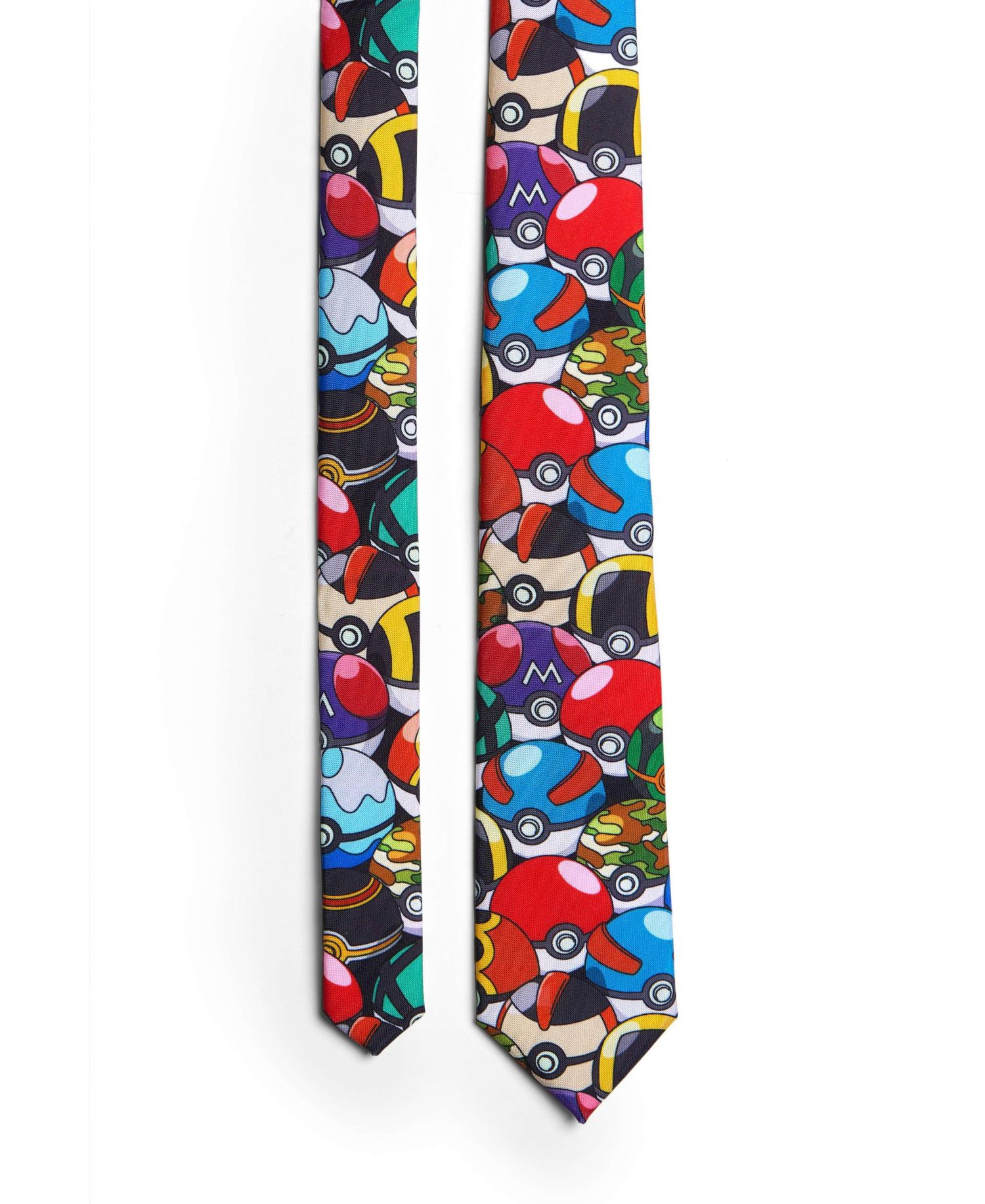 Men's Pokemon Tie - Pokeball Necktie - Formal And Casual - Including 1 Tie - Multicolor