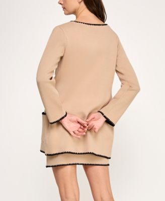 Juniors' 2-Piece Sleeveless Sweater Dress