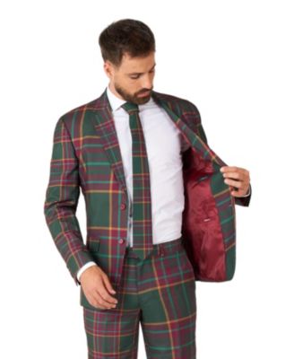 Men's Suit - Christmas Tartan Outfit - Red - Green - Plaid and Checkered Suits
