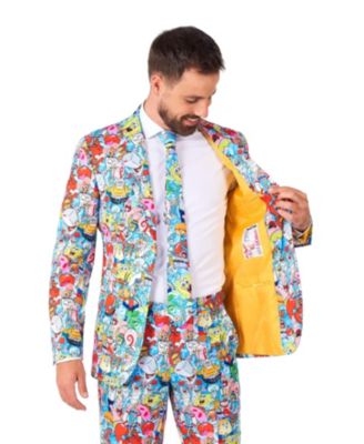 Men's Suit - Official SpongeBob Nickelodeon Clothing - Multicolor - Party Outfit