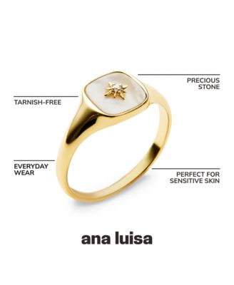 Gold Signet Ring - Amara Mother of Pearl