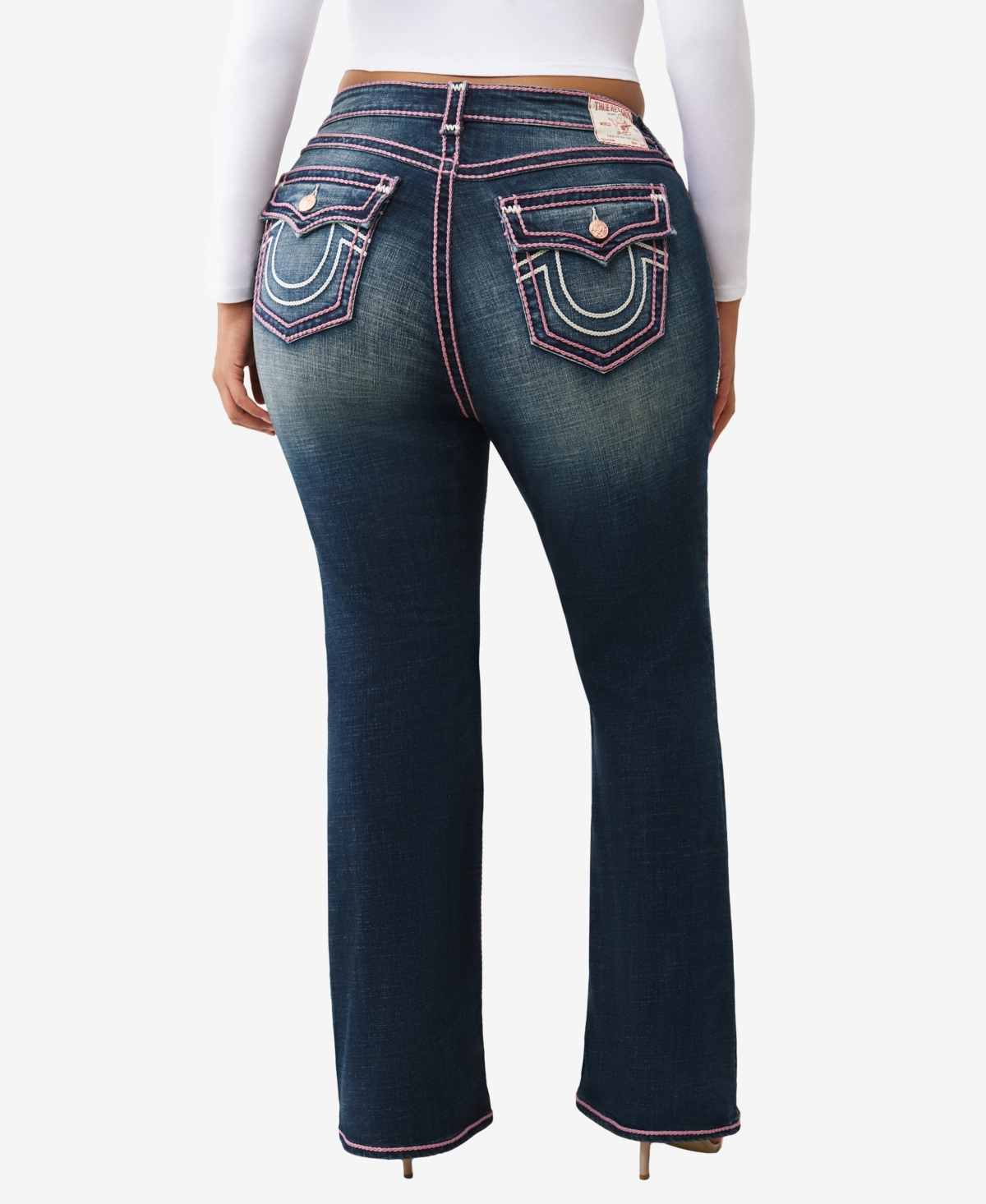 True Religion Women's Plus Size Becca Bootcut Rope Stitch Jean In Blue