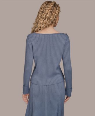 Women's Long Sleeve Button Detail Sweater