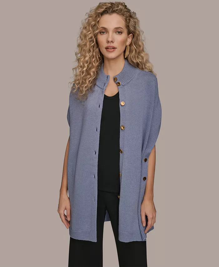 Women's Button Front Mock Neck Sweater